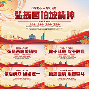 西柏坡精神党建展板系列