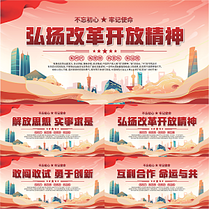 老改革开放精神展板系列