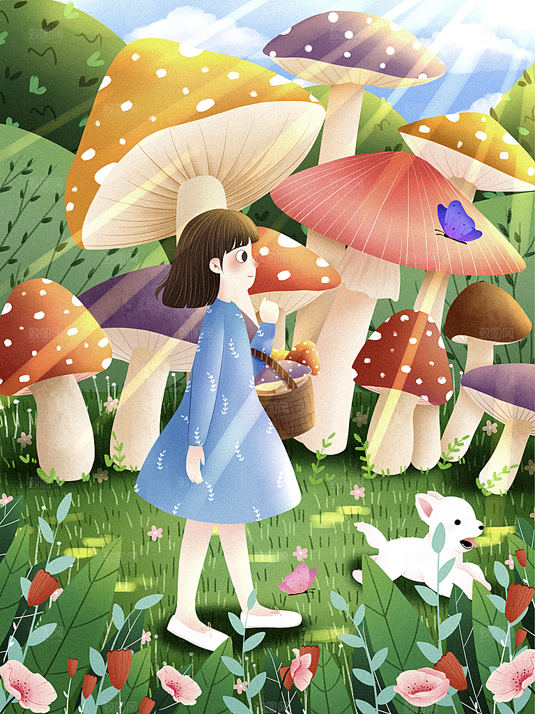 春分插画春季二十四节气春分展板海报
