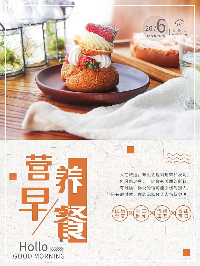营养早餐宣传海报