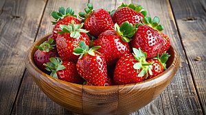 草莓绿色健康水果特写美味新鲜清新