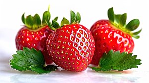 草莓清新特写鲜甜绿色健康高清水果新鲜
