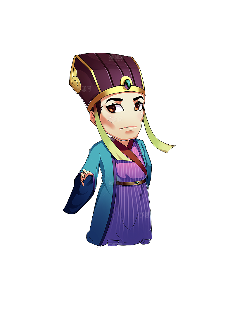 手绘Q版三国演义人物关羽张飞刘备