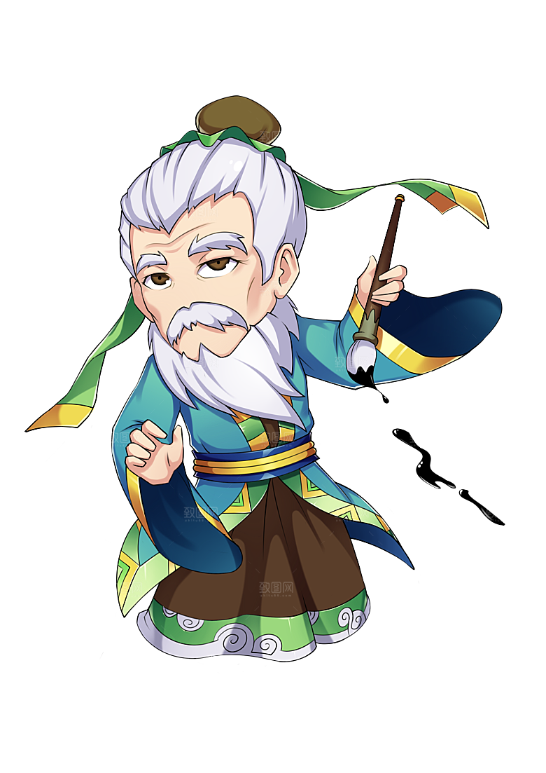 手绘Q版三国演义人物关羽张飞刘备