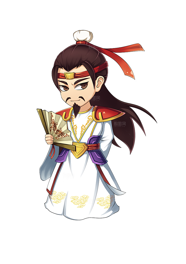 手绘Q版三国演义人物关羽张飞刘备角色