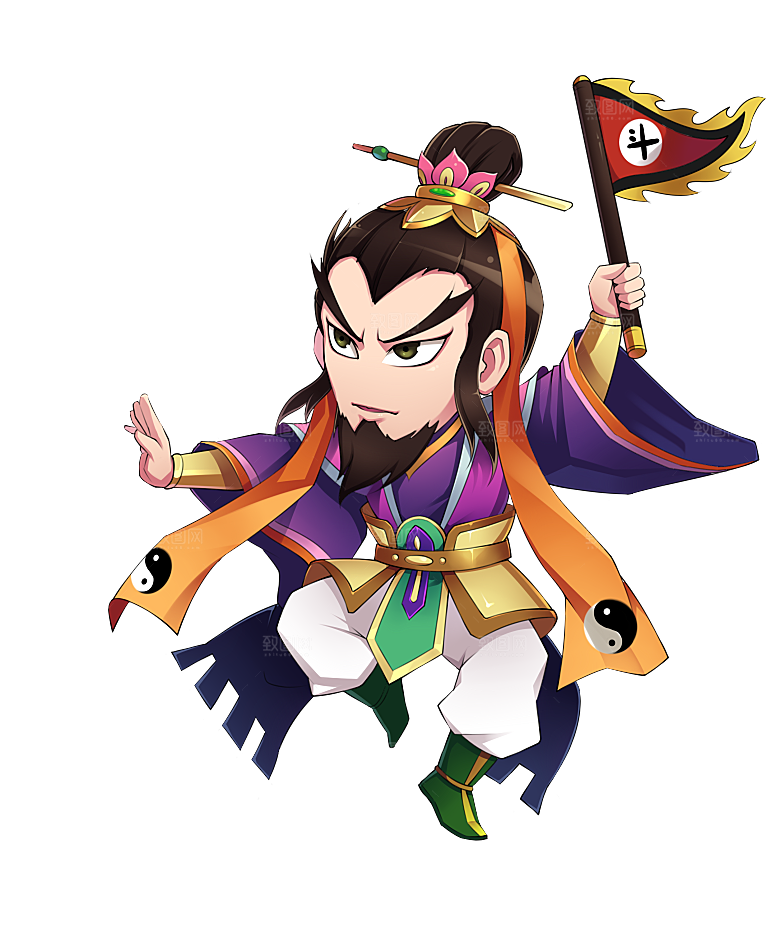 手绘Q版三国演义人物关羽张飞刘备角色
