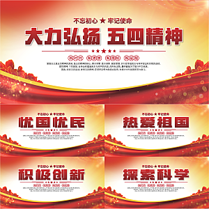 五四精神党建展板系列