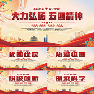 五四精神党建展板系列