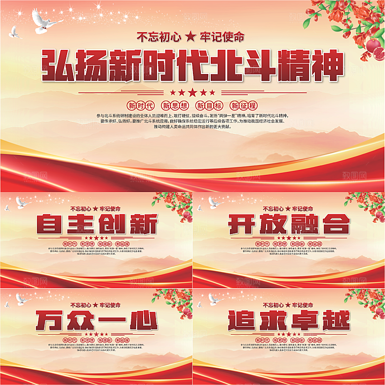 新时代北斗精神展板系列