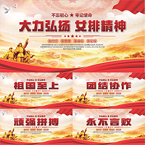 女排精神党建海报
