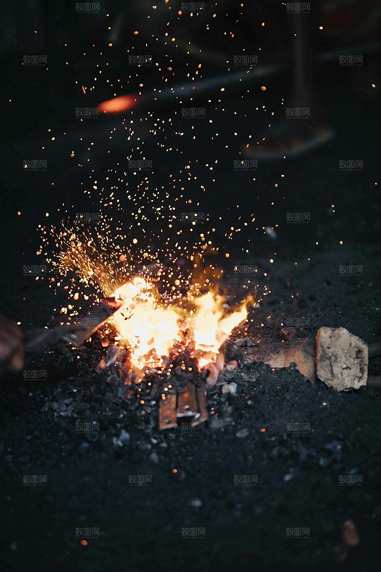 夜晚烟花摄影素材
