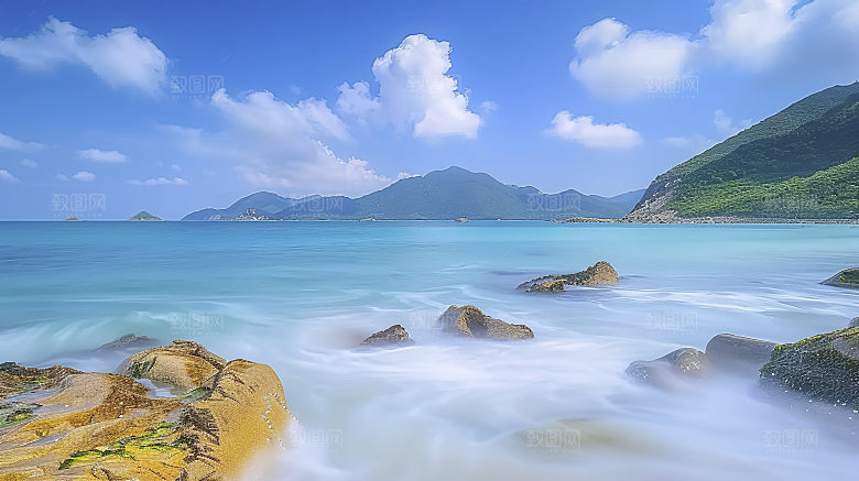 海边海岛宁静自然天空高清风光唯美