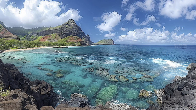 海边海岛唯美高清天空宁静自然风光