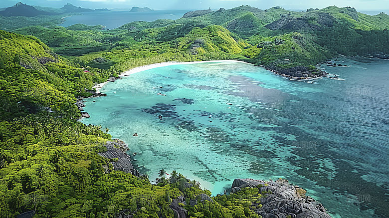 海边宁静高清海岛天空唯美自然风光