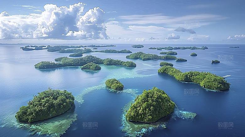 海边宁静高清海岛天空唯美自然风光