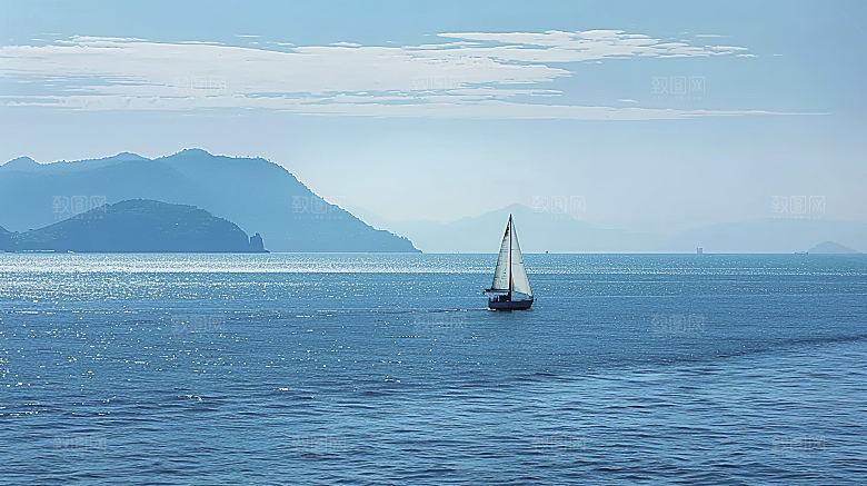 海边宁静高清海岛天空唯美自然风光