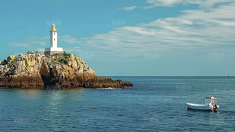 海边宁静高清海岛天空唯美自然风光