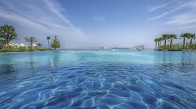 海边宁静高清海岛天空唯美自然风光