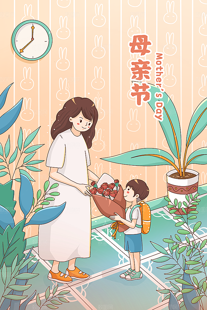 感恩母亲节节日祝福商场宣传促销广告海报