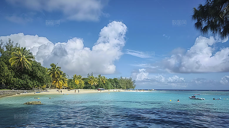 海边天空高清海岛自然唯美风光宁静
