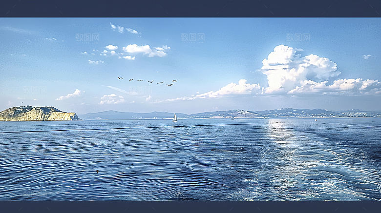 海边天空高清宁静自然海岸海岛唯美风光