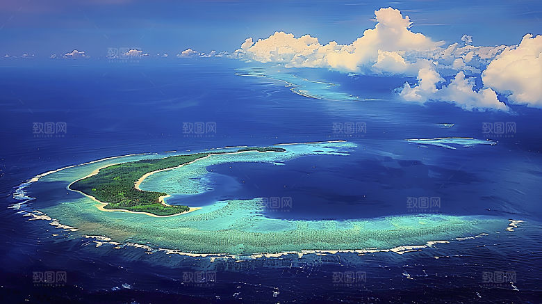 海边天空风光高清海岸宁静海滩海岛自然唯美