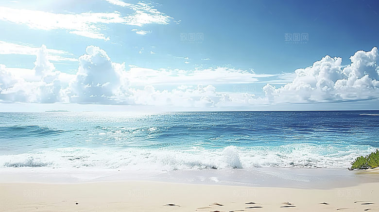 海边天空风光高清海岸宁静海滩海岛自然唯美