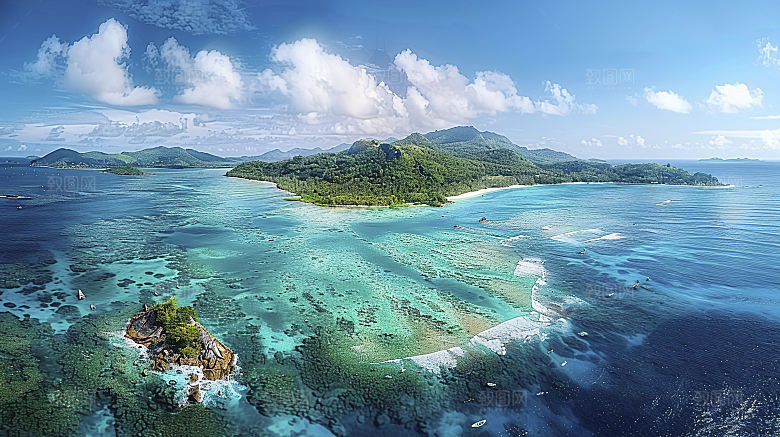 海边天空风光高清海岸宁静海滩海岛自然唯美