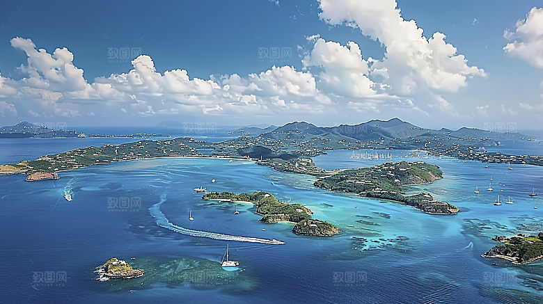 海边天空自然风光宁静海岛唯美高清