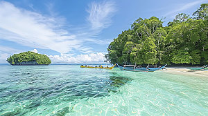 海边天空自然风光宁静海岛唯美高清