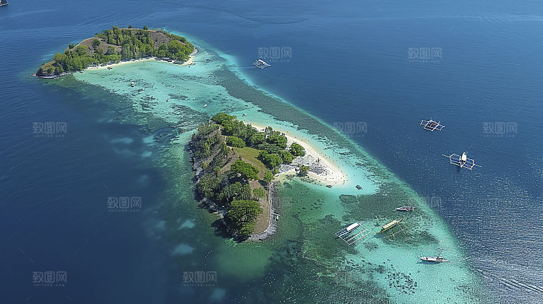 海边天空自然风光宁静海岛唯美高清