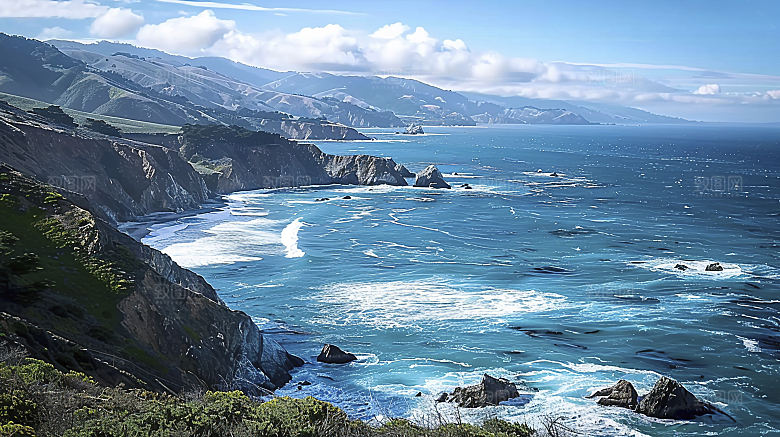 海边天空海岛海岸海滩风光唯美云彩自然