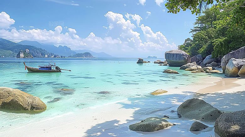 海边天空海岛海岸海滩风光唯美云彩自然