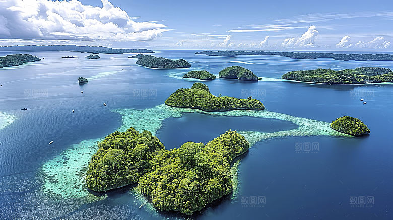 海边天空海岛海岸海滩风光唯美云彩自然