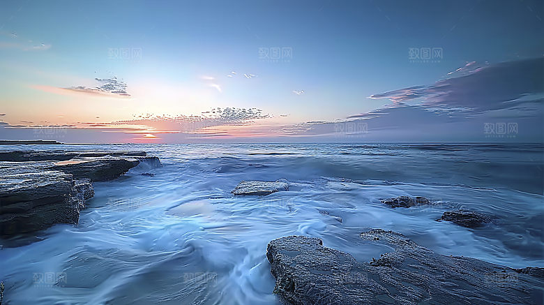 海边唯美风光自然宁静海岛高清天空