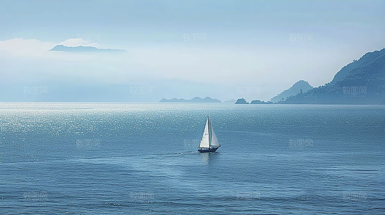 海边唯美风光自然宁静海岛高清天空
