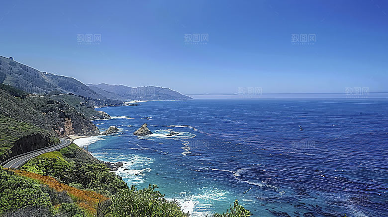 海边唯美风光自然宁静海岛高清天空