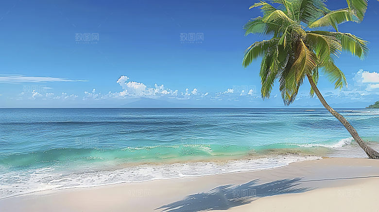 海边唯美风光自然宁静海岛高清天空