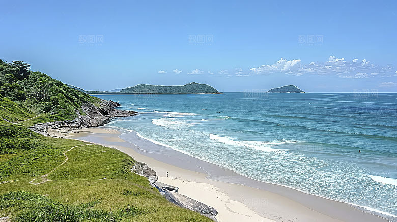 海边云彩海洋海水宁静唯美高清天空海岸