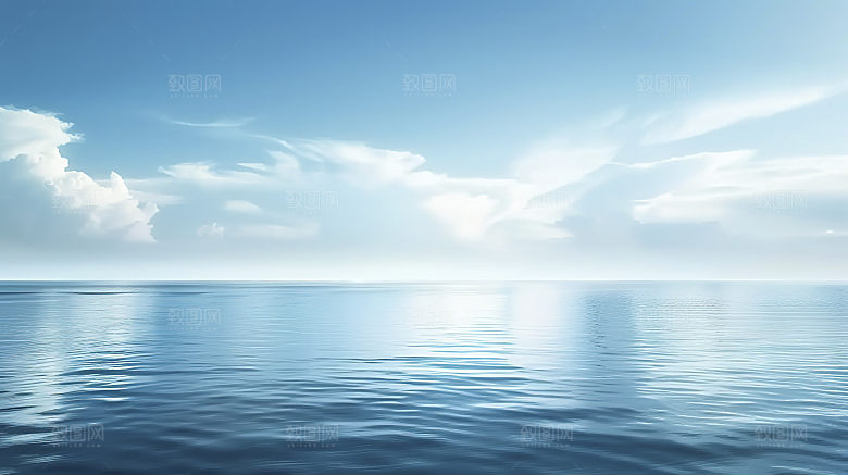 海边云彩海洋海水宁静唯美高清天空海岸