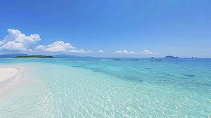 海边云彩海洋海水宁静唯美高清天空海岸