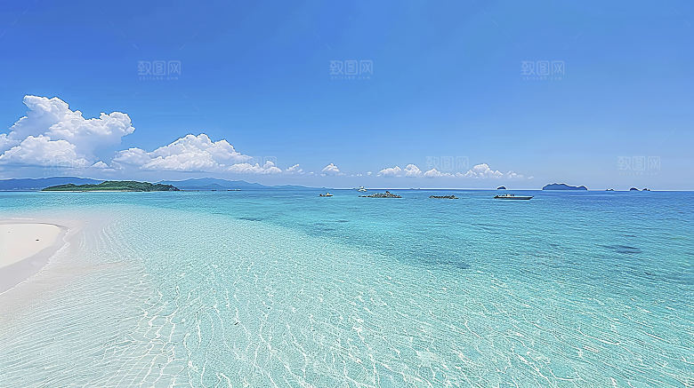海边云彩海洋海水宁静唯美高清天空海岸