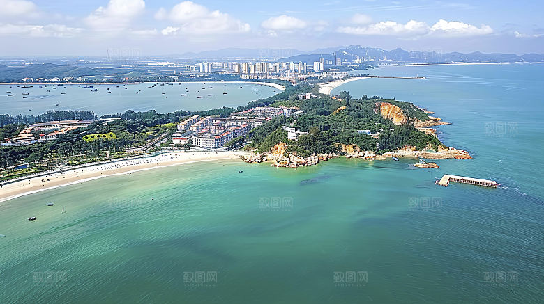 海边云彩海洋海水宁静唯美高清天空海岸