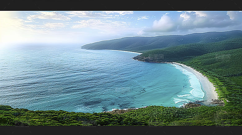 海边云彩海洋海水宁静唯美高清天空海岸