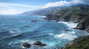 海边云彩海洋海水宁静唯美高清天空海岸