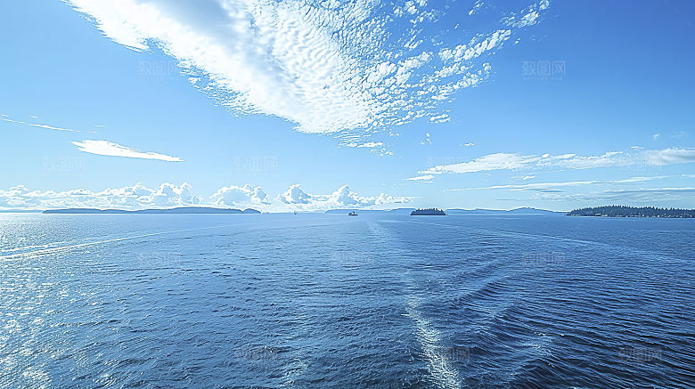 海边云彩海洋海水宁静唯美高清天空海岸