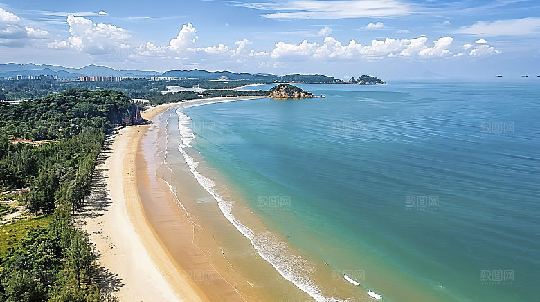 海边云彩海洋海水宁静唯美高清天空海岸