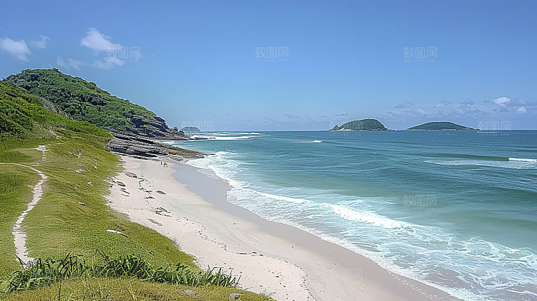 海边云彩海洋海水宁静唯美高清天空海岸
