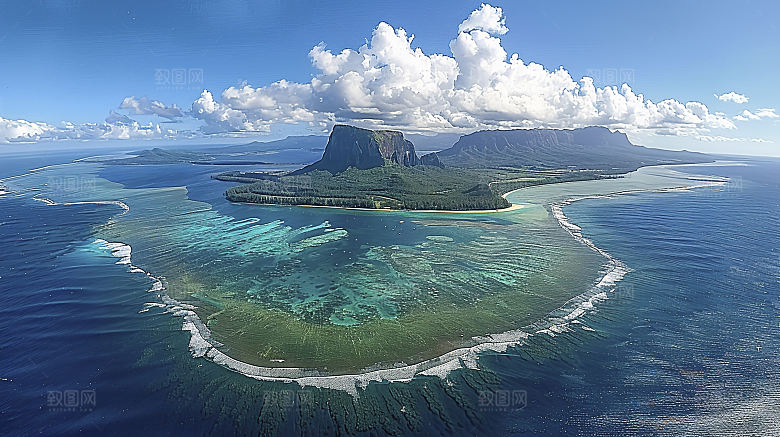 海边云彩海洋海水宁静唯美高清天空海岸