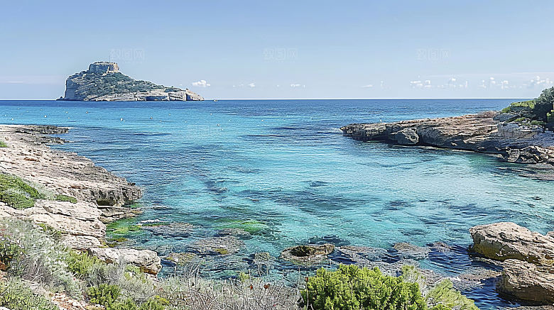 海边云彩海岛风光天空海滩海岸唯美宁静自然